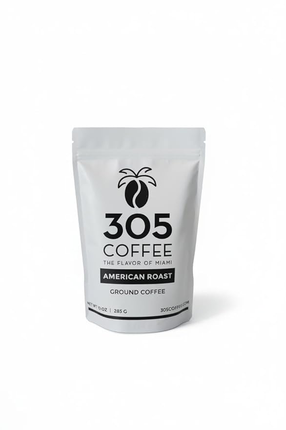 305 Coffee Miami Blend Ground Coffee – Premium American Roast, 10 oz (Medium Roast, Ground)